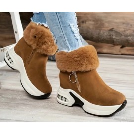 Mid-Heel Platform Ankle Boots