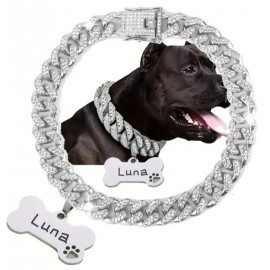 Custom Engravable Dog Cuban Chain Collar