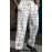 Men's White Casual Trousers with geometric line print