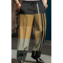 Men's Lightweight Casual Plaid Drawstring Pants