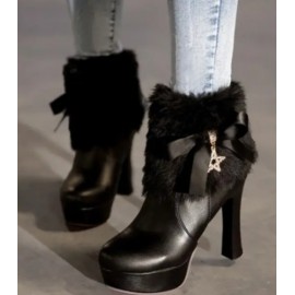 Fashionable Extreme High Heel Slip-on Ankle Winter Boots