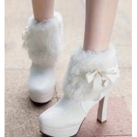 Fashionable Extreme High Heel Slip-on Ankle Winter Boots