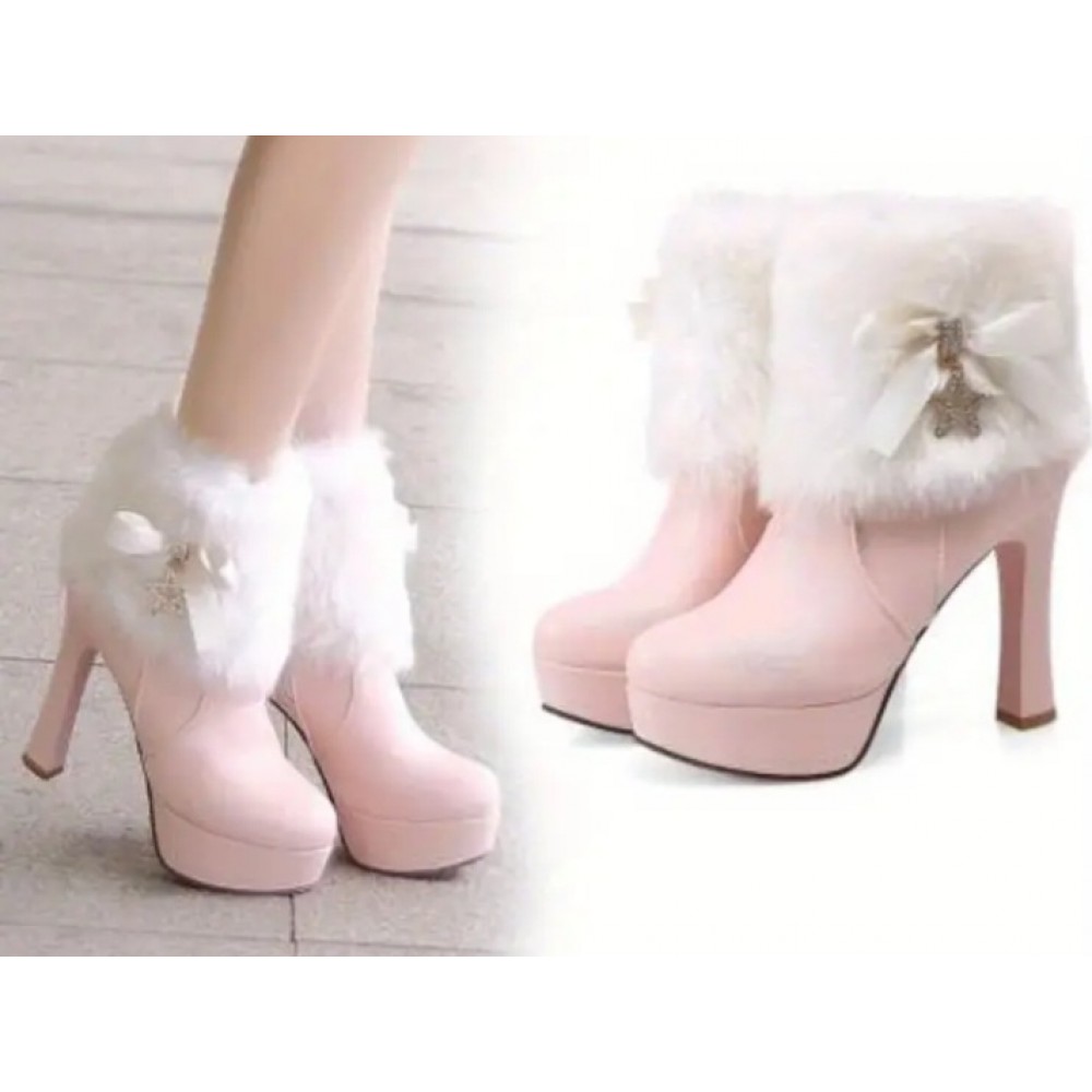 Fashionable Extreme High Heel Slip-on Ankle Winter Boots