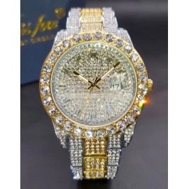 Rhinestone Dial, Zinc Alloy Strap, Business Quartz Watch