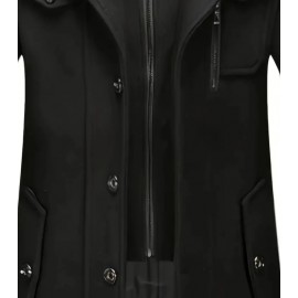 Men's Mid-Length Double Collar Business Fleece Coat