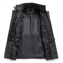 Men's Mid-Length Double Collar Business Fleece Coat
