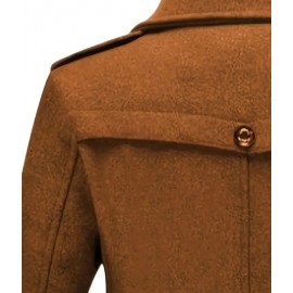 Men's Mid-Length Double Collar Business Fleece Coat