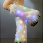 Elegant Winter Fox Fur Long New Year's Eve Holiday Leg Warmers