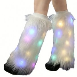 Elegant Winter Fox Fur Long New Year's Eve Holiday Leg Warmers