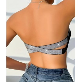Strapless Cross-Tie Push Up Support Bralette