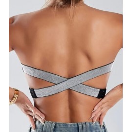 Strapless Cross-Tie Push Up Support Bralette