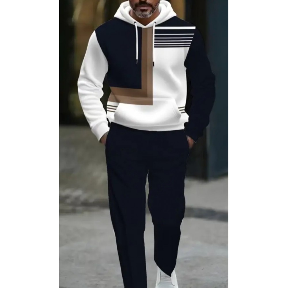 Stylish Men's Casual 2pcs Hooded Sweatsuit