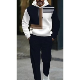 Stylish Men's Casual 2pcs Hooded Sweatsuit