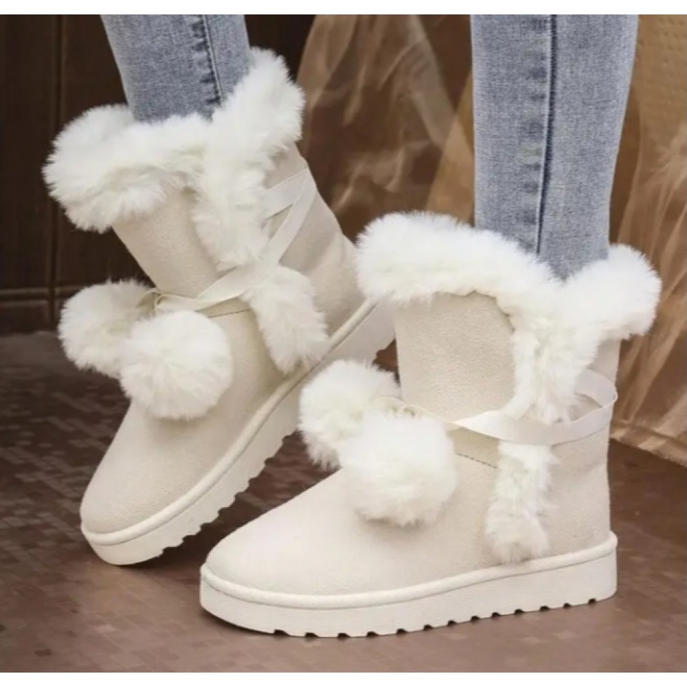 Women's Stylish Slip-Resistant Fluffy Winter Ankle Boots