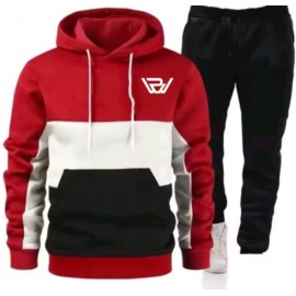 Russ Wears Stylish Two-Piece Hooded Tracksuit