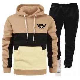 Russ Wears Stylish Two-Piece Hooded Tracksuit