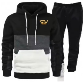 Russ Wears Stylish Two-Piece Hooded Tracksuit