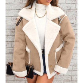Women's Stylish Plush Roll-Neck Casual Winter Coat
