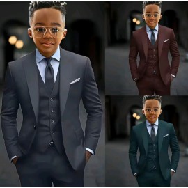 Boy's High Quality Single-Breasted Three-Piece Suit