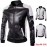 Men's Windproof Brown and White Leather Motorcycle Jacket