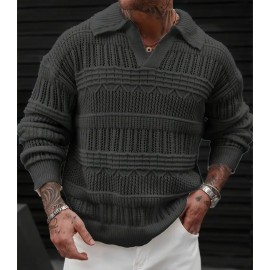 Men's Breathable Translucent Knit Pullover Casual Sweater