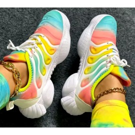 Women's High Fashion Rainbow Platform Casual Running Shoes
