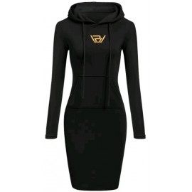 Stylish Pullover Casual Hooded Mini Dress