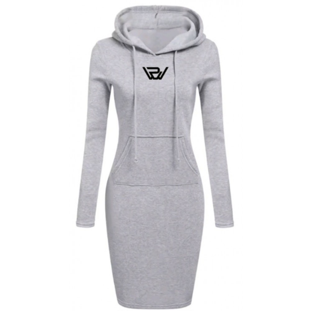 Stylish Pullover Casual Hooded Mini Dress
