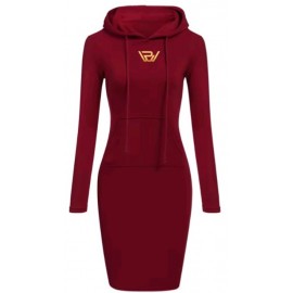 Stylish Pullover Casual Hooded Mini Dress