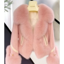 Fashionable Women's Insulated Winter Fur Jacket