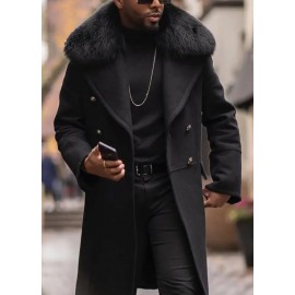 Men's Winter Slim Fit Lapel Double Breasted Coat