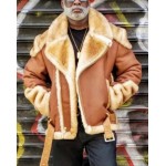 Men's Thick Full Leather Jacket with Fleece Closure