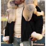 Men's Heavy weighted Insulated Casual Winter Coat with large fur collar 