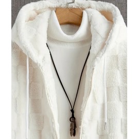 Men's Plush Cozy Fleece Lined Casual Hooded Sweater Jacket