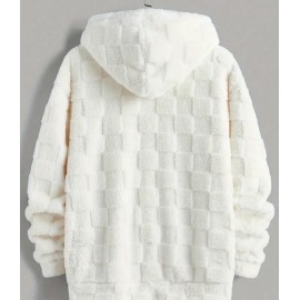 Men's Plush Cozy Fleece Lined Casual Hooded Sweater Jacket