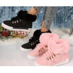Women''s Winter Warm Faux Collar Stylish Snow Boots