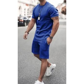 Russ Wears Men's Stylish Summer Short Sleeve Tracksuit Short Set