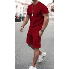 Russ Wears Men's Stylish Summer Short Sleeve Tracksuit Short Set