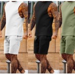 Men's Two-Piece Sleeveless Jogger Tracksuit Short Set