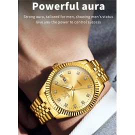 Men's Luxury Waterproof Gold Quartz Wristwatch