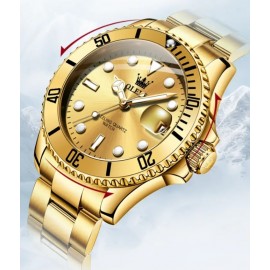 Men's Luxury Waterproof Gold Quartz Wristwatch