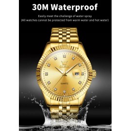 Men's Luxury Waterproof Gold Quartz Wristwatch