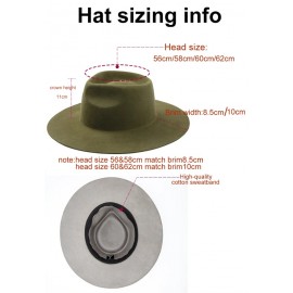 Unisex Wide Brim 100% Wool Still Rigid Fedora