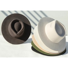 Unisex Wide Brim 100% Wool Still Rigid Fedora