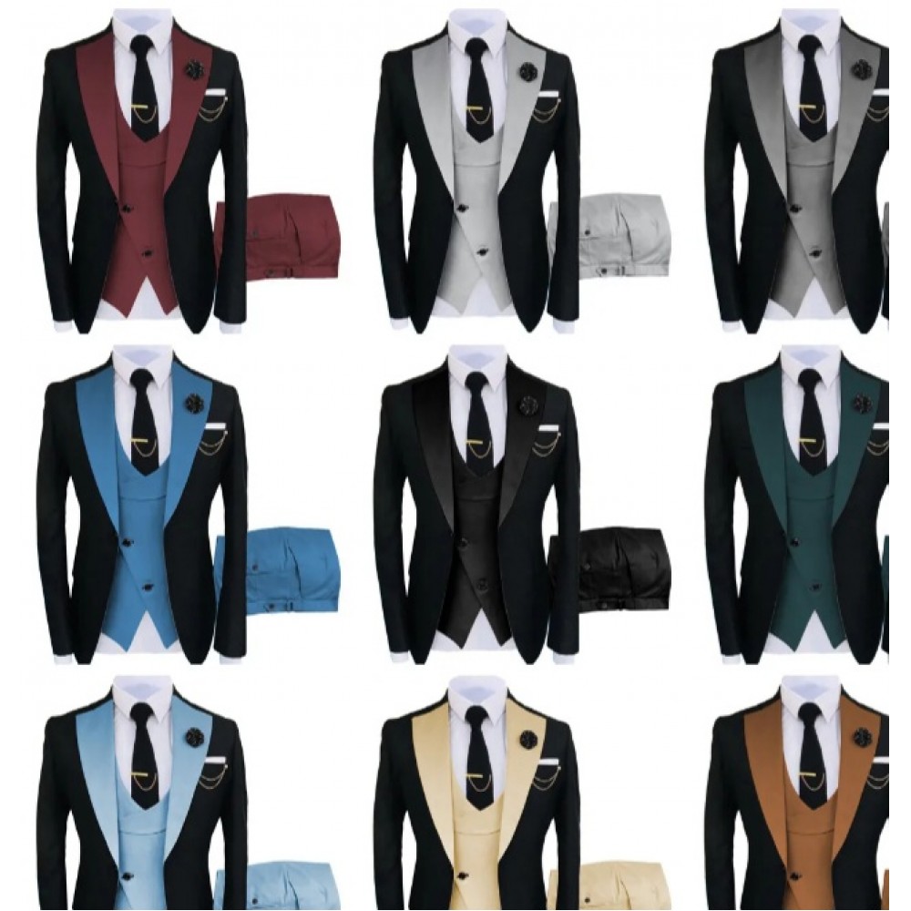 High Quality Three Piece Long Sleeve Slim Fit Business Suit