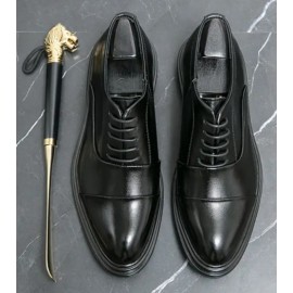 Italian-made lace-up Oxford Formal Dress Shoes