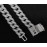 Sterling Silver 14mm Zircon Iced Out Cuban Link Chain Necklace