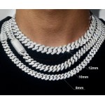 Moissanite 925 Silver Cuban Link Iced Out Chain Necklace