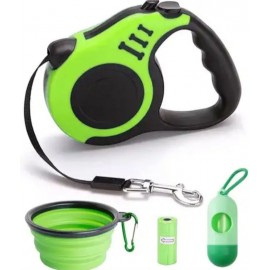 Automatic Retractable Nylon Dog Leash, Bowl and Poop Bag