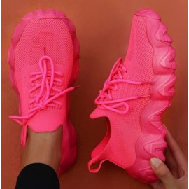 Women's Pink Mesh Breathable Exercise Balance Training Shoes